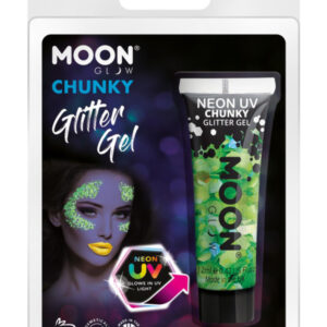 Moon Glow - Neon UV Chunky Glitter Gel, Green