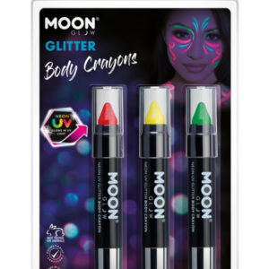 Moon Glow - Neon UV Glitter Body Crayons,