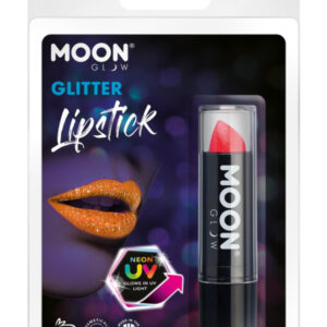 Moon Glow - Neon UV Glitter Lipstick, Red