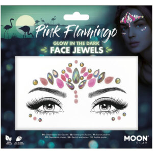 Moon Glow Face Jewels, Pink Flamingo