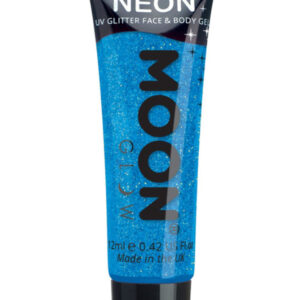 Moon Glow Neon UV Fine Glitter Gel, Blue