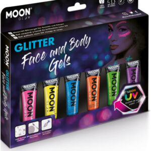 Moon Glow Neon UV Fine Glitter Gel, Assorted