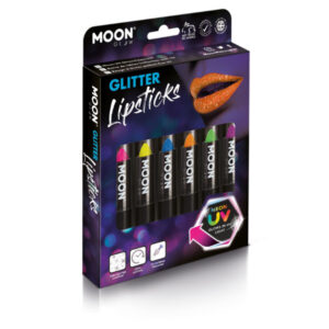 Moon Glow - Neon UV Glitter Lipstick, Assorted